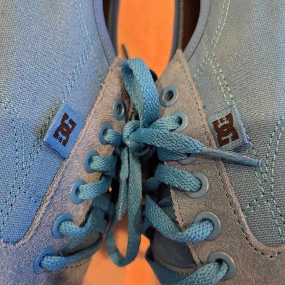 DC Youths Evan Boys Aqua Blue Leather Skateboard Shoes Sneakers Sz 6 Eu 37 Low - Picture 12 of 14